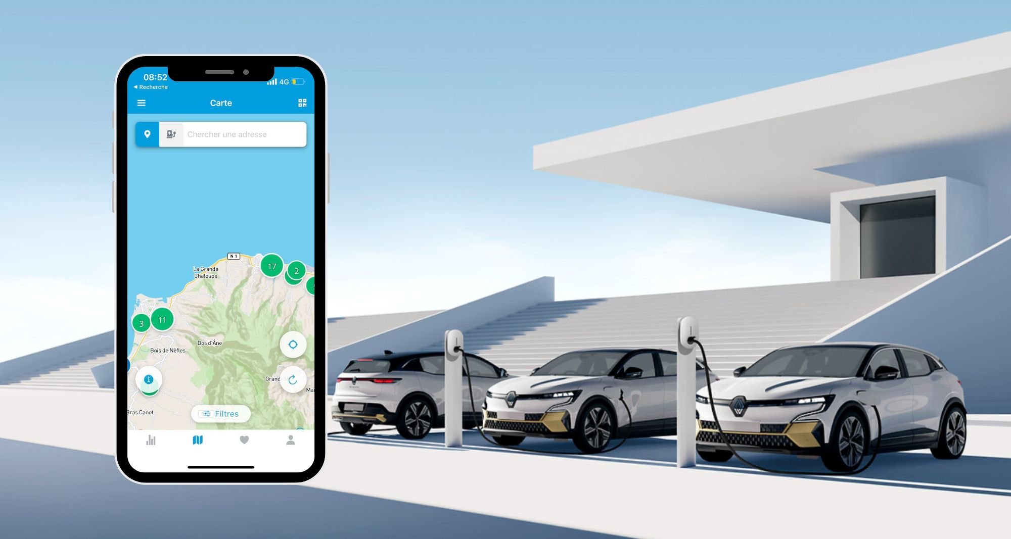 Borne de recharge mobile pour voitures électriques à la Réunion